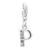 April Birthstone "p" Classic Sterling Silver Clasp Charms