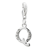 April Birthstone " Q"  Classic 925  Sterling Silver Clasp Charms