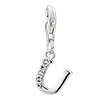 April Birthstone " U"  Classic 925  Sterling Silver Clasp Charms