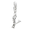 April Birthstone "Y" Classic 925 Sterling Silver Clasp Charms