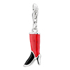 Red And Black Color Boot 925 Sterling Silver Clasp Charms