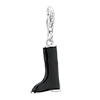 Black Boot Dangle 925 Sterling Silver Clasp Charms