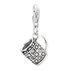 April Birthstone Cup Dangle Sterling Silver Clasp Charms
