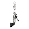 Black High Heeled Shoe 925 Sterling Silver Clasp Charms