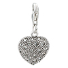 April Birthstone Heart Shape 925 Sterling Silver Clasp Charms