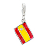 Red And Yellow Flag Dangle 925 Sterling Silver Clasp Charms