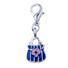 925  Sterling Silver Sapphire Blue Handbag Lobster Clasp Charm For Bracele...
