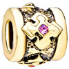22K Silver Cylindrical Pink Crystal Wheel Spacer Gold Plated Beads Charms ...