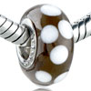White Dots Lara Murano  Glass  European Beads