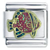 Purple Spade  Fish   Italian   Charm 