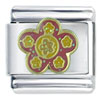 Red Glitter Flower Italian Charm
