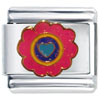 Pink Glitter Flower Italian Charm