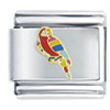 Red Parrot Bird Italian Charm