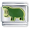 Green Hippo Italian Charm