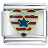 Patriotic Heart Italian Charm