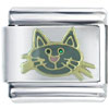 Happy Grey Cat Italian Charm