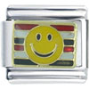 Patriotic Happy Face Stripes Italian Charm