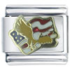 Usa  Flag  &amp; Eagle Italian Charm