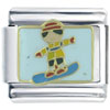 Snow Board Boy Italian Charm