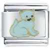 Playful  White  Cat Italian Charm