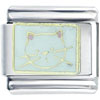 White Cat Face  Italian  Charm IE0482_PG