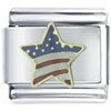 Usa Flag Star Italian Charm
