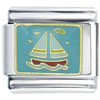 Red Sail Boat Italian  Charm 