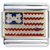 Gold Plated  Usa   Flag  Italian Charm