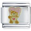 Brown Heart Bear Italian Charm