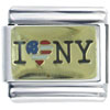 I Patriotic Heart Ny New York Italian Charm