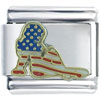 Usa Flag Girl Silhouette Italian Charm