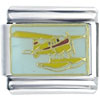 Yellow Airplane In Sky Italian Charm