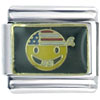  Patriotic  Happy Face Italian Charm