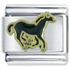 Black Stallion Horse Italian Charm