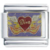 Diva Heart Italian Charm