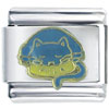 Blue Cat Drinking Milk Italian Charm
