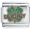 Glitter Lucky Clover Italian Charm