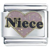Glitter Pink Niece Heart Italian Charm