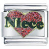 Glitter Red Niece Heart Italian Charm