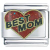 Best Mom Red Heart Italian Charm