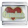 Glitter Red Grandma Heart Italian Charm