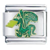Green Fire Breathing Dragon Italian Charm