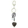 Murano Glass Purple Heart Black Keychain