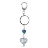 Murano Glass Blue Heart Keychain