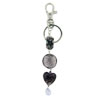 Murano Glass Purple Bead Black Keychain