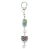 Murano Glass Pink Bead Square Keychain