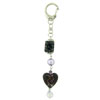 Murano Glass Purple Bead Keychain