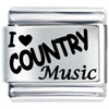 I Heart Country Music Laser Italian Charm