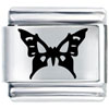  Butterfly  In Black Laser Italian Charm