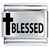 Blessed Cross Laser Italian Charm
